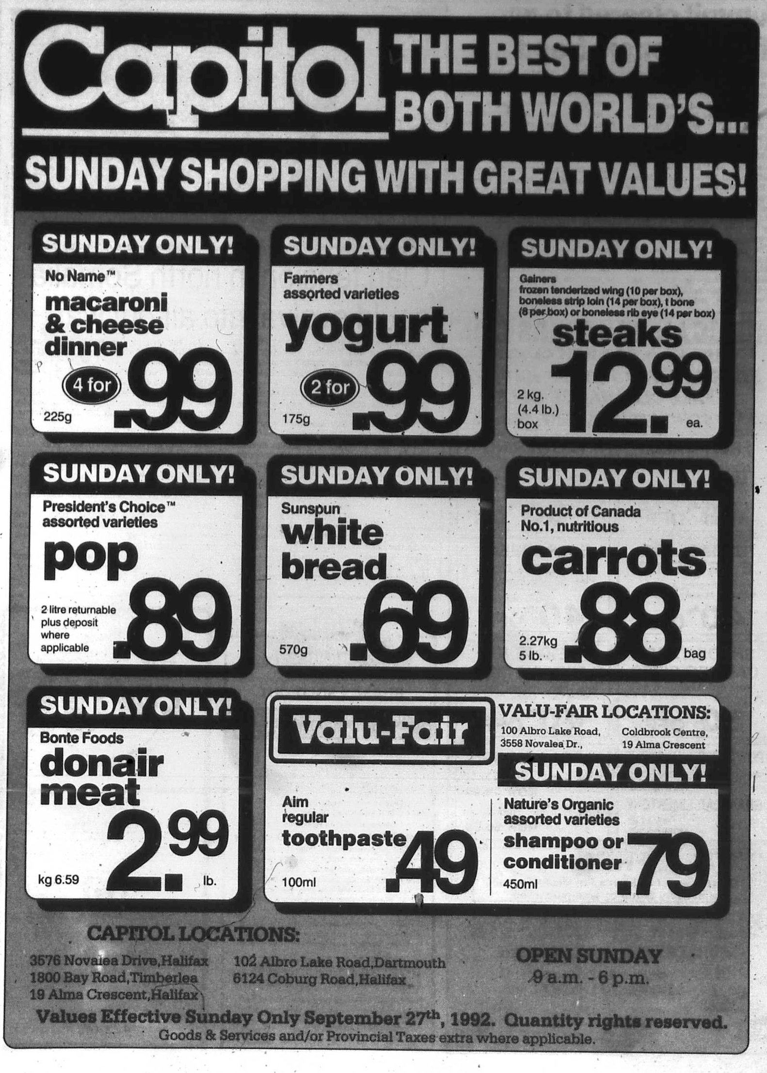 Halifax Retro Newspaper Ads September 1992